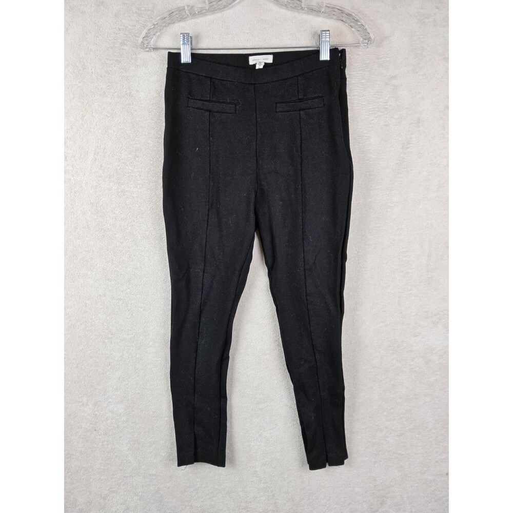 Silence & Noise Women's Permanent Pleat Side Zip Skinny Black Pants Size S